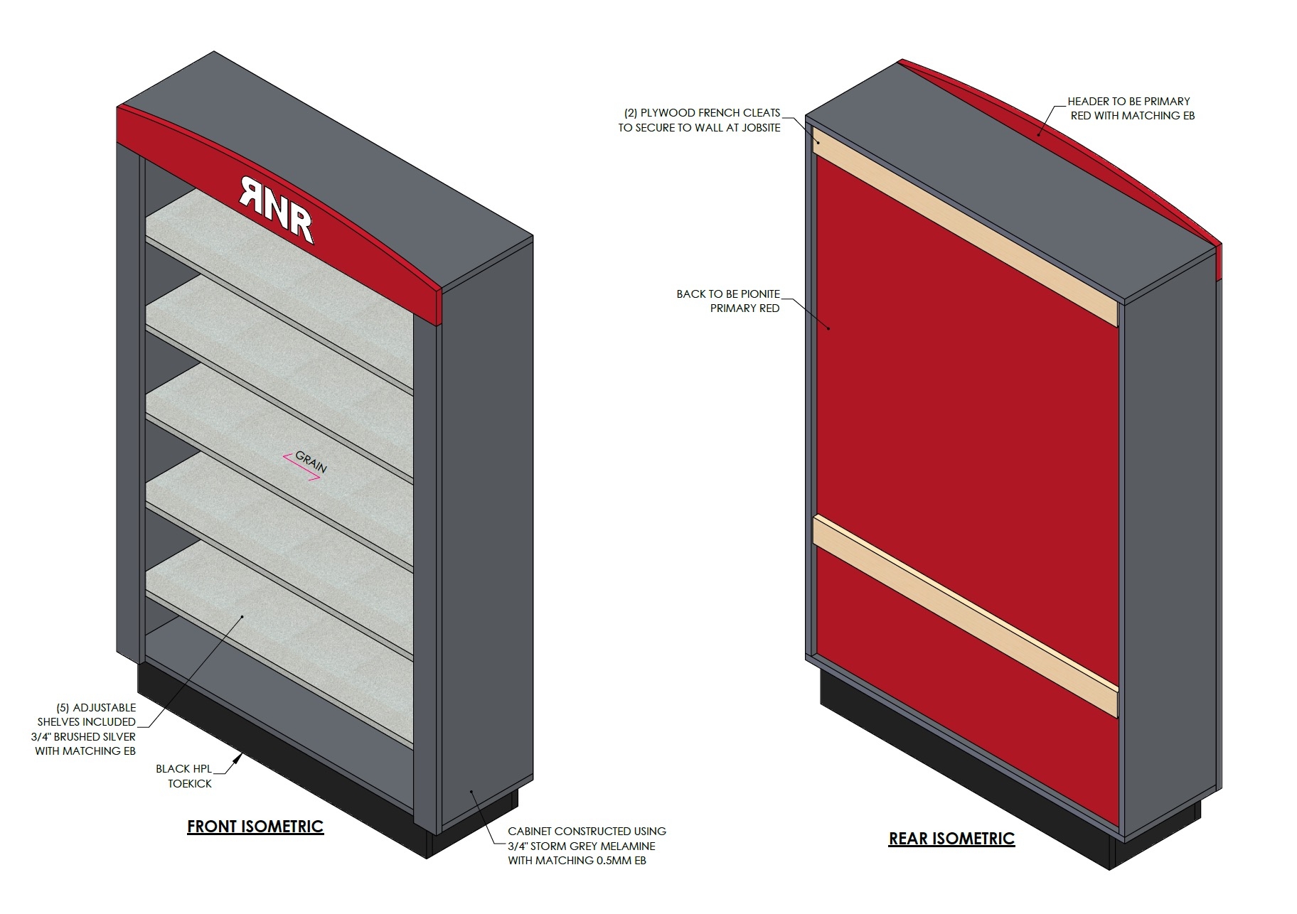 Large POS Station technical drawing