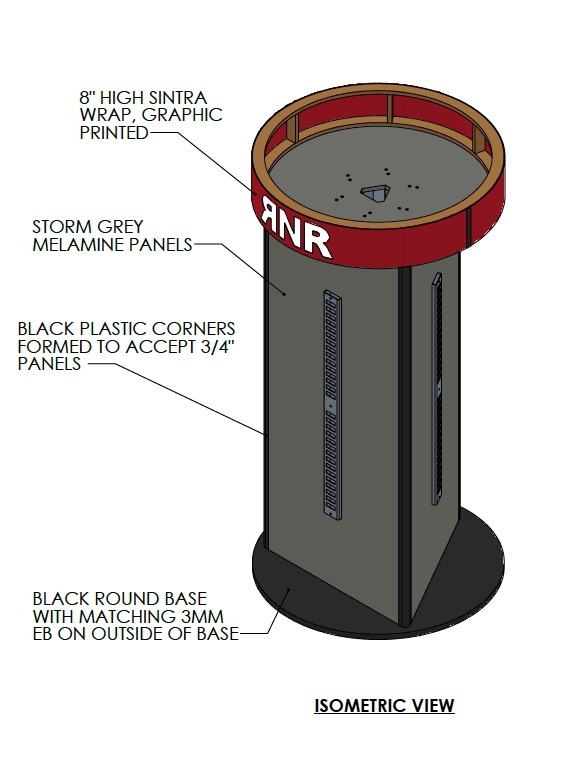 Large POS Station technical drawing