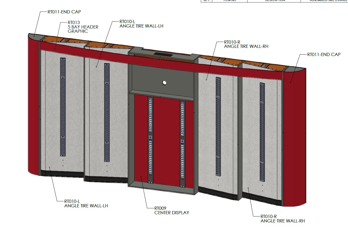 Large POS Station technical drawing